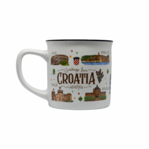 Keramička šalica "Greetings from Croatia" – bijela
